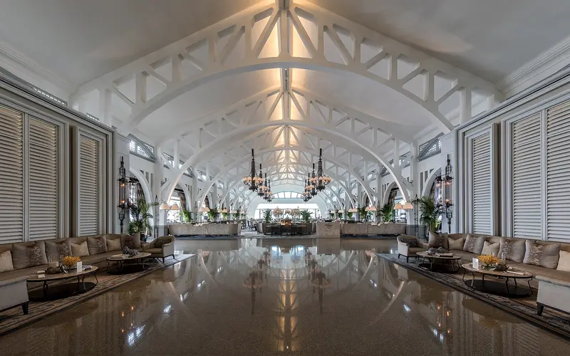 Hotel lobby with seating